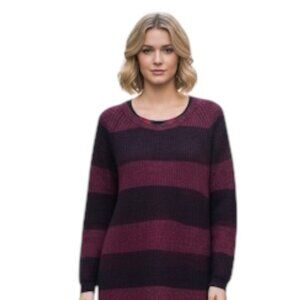 Burberry Cotton Wool Striped Pullover Sweater Tunic Crew NovaNeck Check Preppy M
